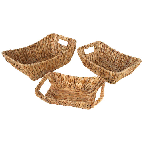 3 Piece Hyace Water Hyacinth Basket Set | Temple & Webster