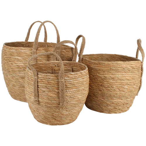 Papaya&Patina 3 Piece Ropa Natural Fibre Basket Set | Temple & Webster