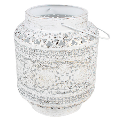 White Dalaeny Tin Decorative Lantern