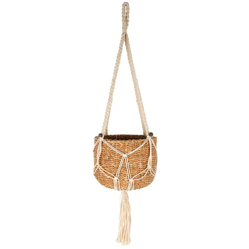 Natural Aura Jupe & Seagrass Hanging Planter Set