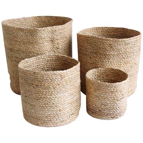 4 Piece Peta Jute Basket Set | Temple & Webster