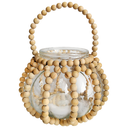 Natural Oki Bead Vase Lantern