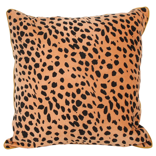 Kohei Leopard Velvet Cushion With Piping