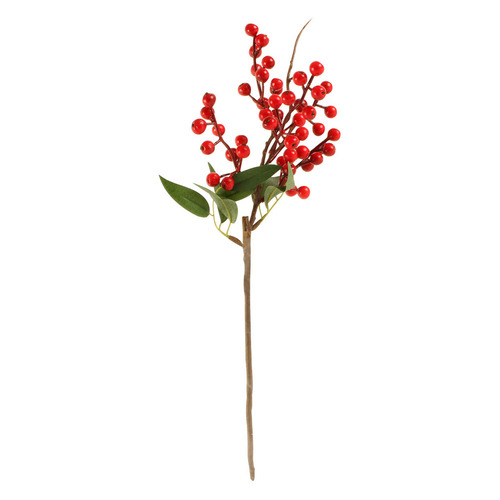 Papaya&Patina 37cm Faux Red Berry Stem | Temple & Webster