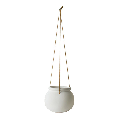 White Liliana Bulb Ceramic Hanging Planter