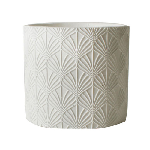 White Ximena Engraved Planter
