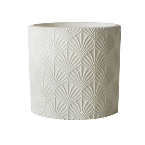 White Ximena Engraved Planter
