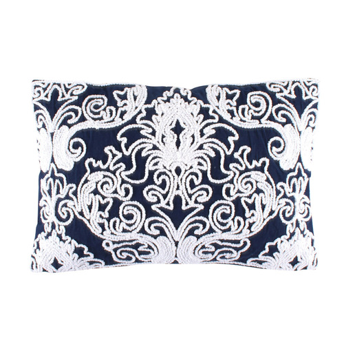 Haimi Embroidered Cotton Lumbar Cushion