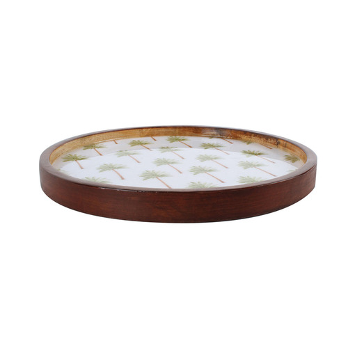 St Barts Palm Tree 30cm Mango Wood Serving Plate