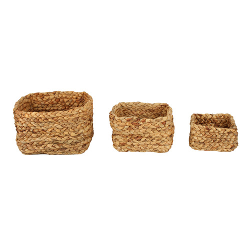 3 Piece Carlos Water Hyacinth Storage Basket Set