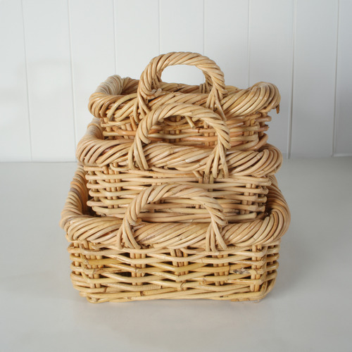 3 Piece Chelle Rattan Kubu Basket Set Temple & ster
