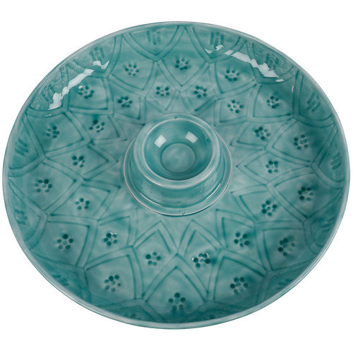 Turquoise Roe Chip & Dip Bowl