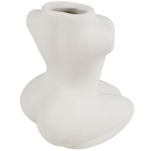 White Neisha Nude Female Ceramic Vase
