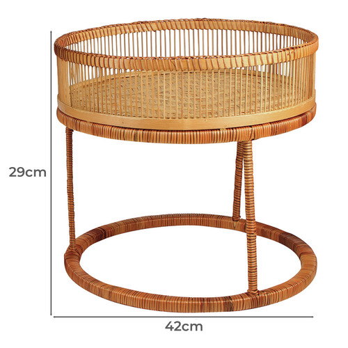 2 Piece Kalib Rattan & Bamboo Side Table Set Temple & ster