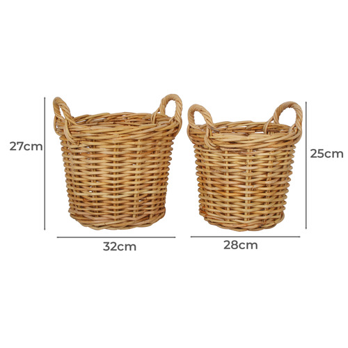 2 Piece Cheche Rattan Kubu Basket Set