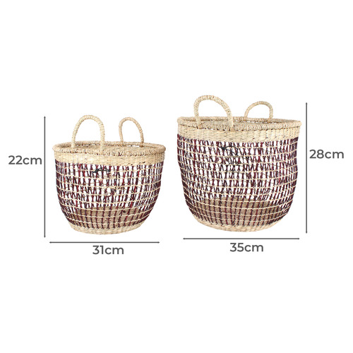 2 Piece Blake Seagrass Bulb Basket Set