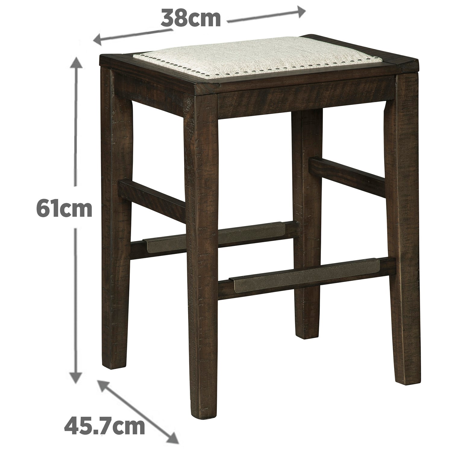 61cm Brown & White Hallishaw Barstool