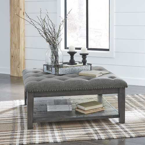 Anita Design Living Grey Borlaro Upholstered Coffee Table Temple