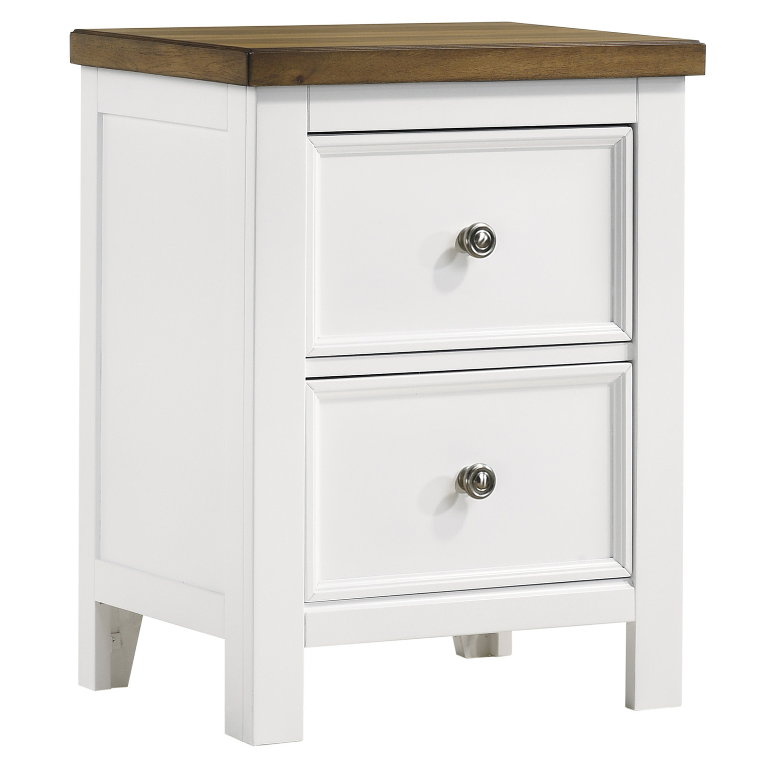 White Monroe Acacia Wood Bedside Table