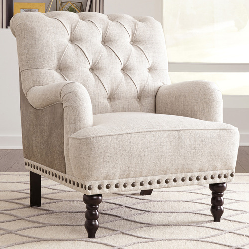 button tufted armchair