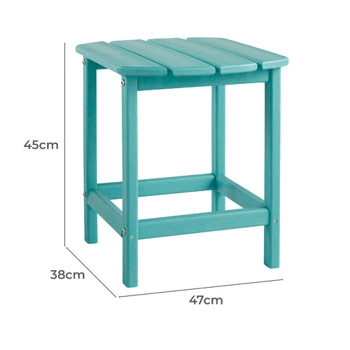 turquoise outdoor table and chairs