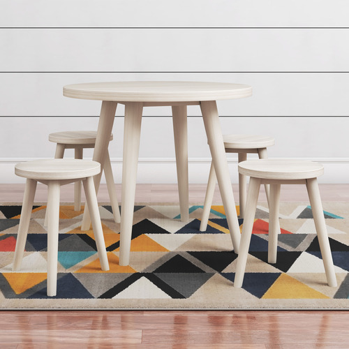 Kids' Addison Acacia Wood Table & Stools Set