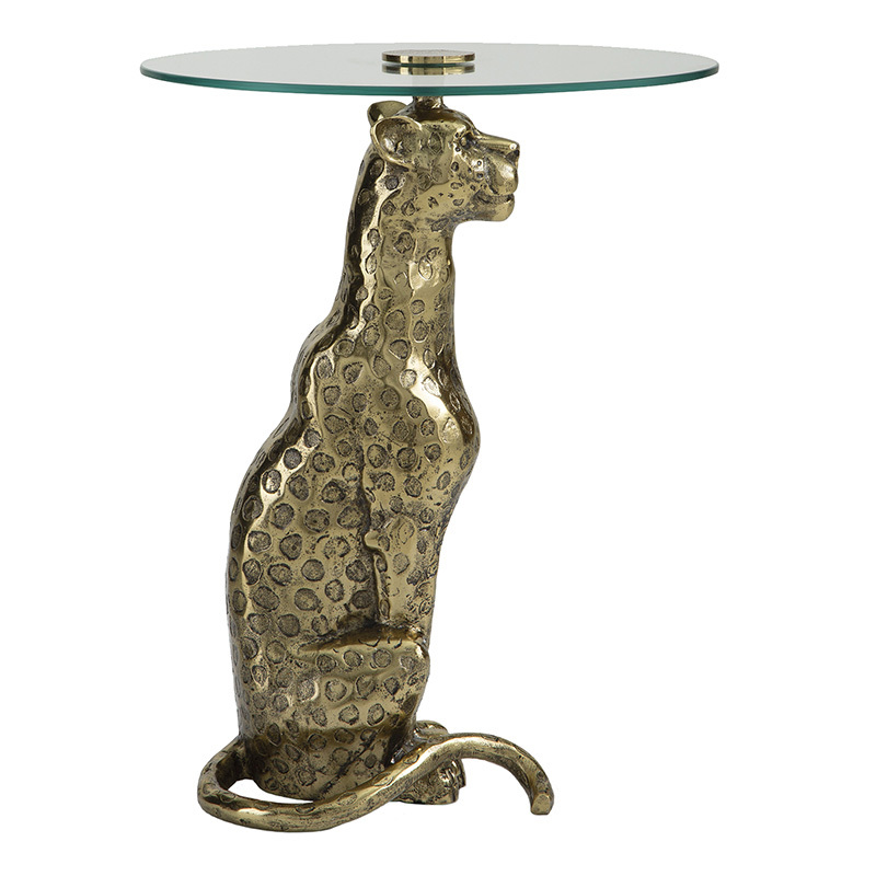 Clayton Leopard Aluminium Side Table
