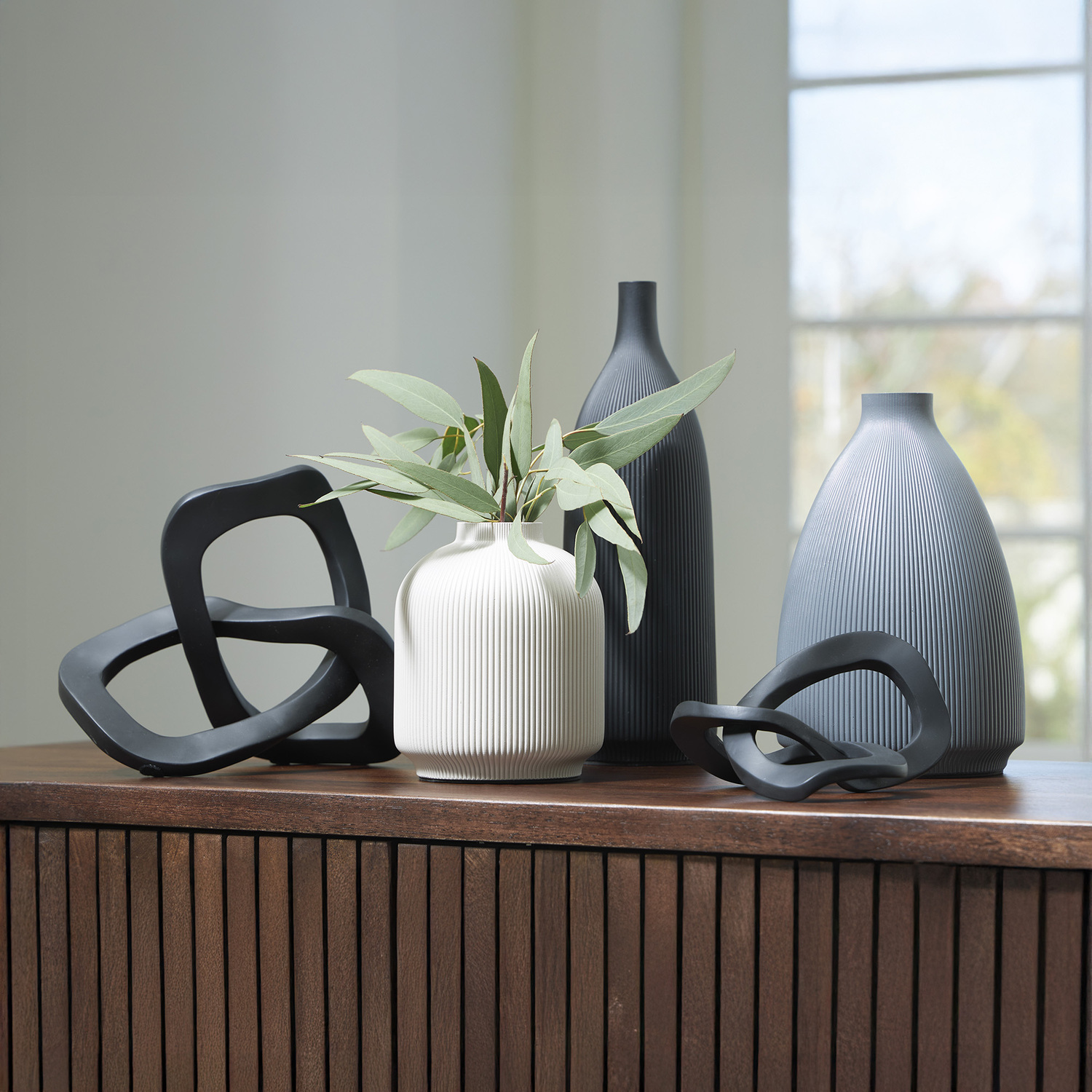 5 Piece Nythic Vase & Sculpture Set