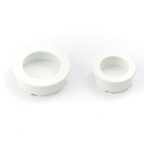 Matte White Round Flush Cabinet Handle