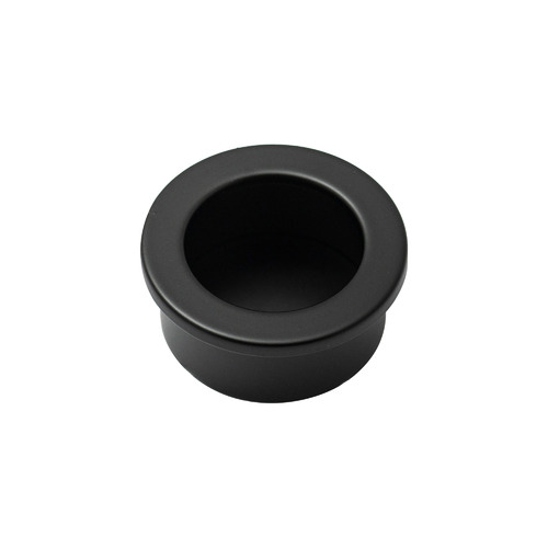 Matte Black Round Flush Cabinet Handle | Temple & Webster