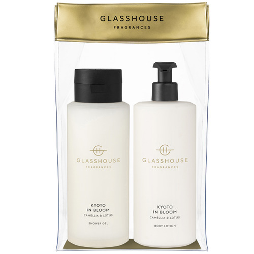 GlasshouseFragrances 400ml Kyoto In Bloom Shower Gel & Body Lotion Set