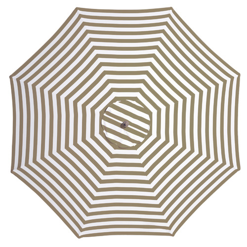 3m Taupe & White Coastal Striped Market Umbrella