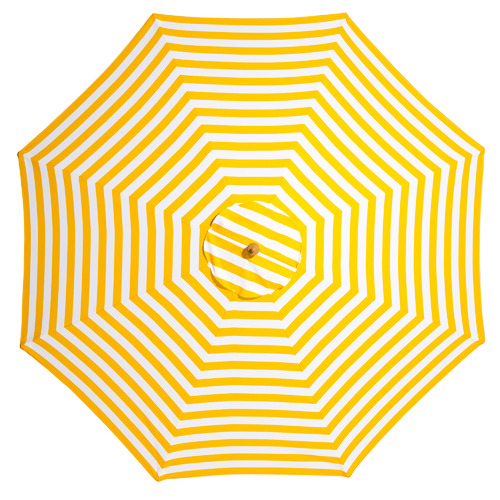 3m Yellow & White Sunny Marbella Striped Market Umbrella