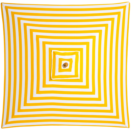2m Yellow & White Sunny Marbella Striped Market Umbrella