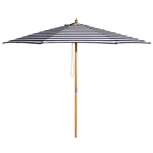 3m Navy & White Striped St Tropez Market Umbrella