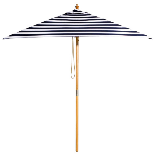 2m Black & White Striped French Riviera Market Umbrella