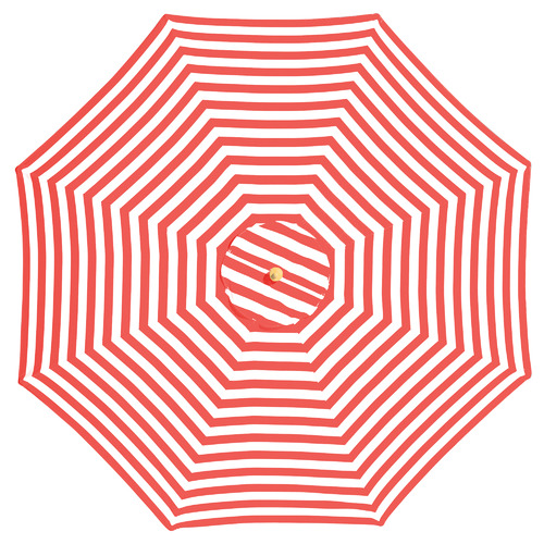 3m Red & White Striped Monte Carlo Market Umbrella