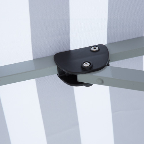 2m Navy & White Striped Santorini Market Umbrella