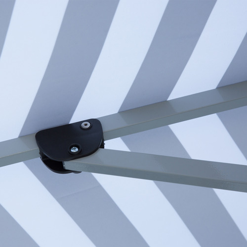 2m Black & White Striped Mont Blanc Market Umbrella
