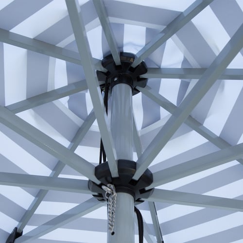 3m Black & White Striped Mont Blanc Market Umbrella