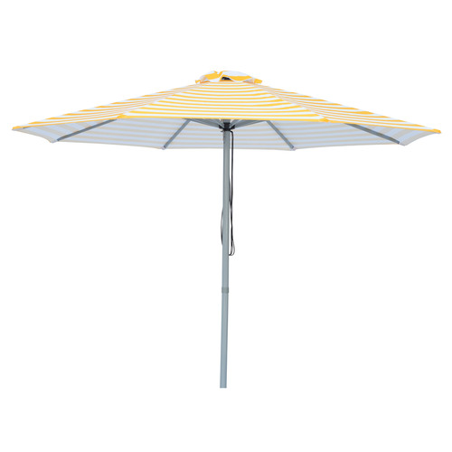 3m Yellow & White Striped Capri Market Umbrella