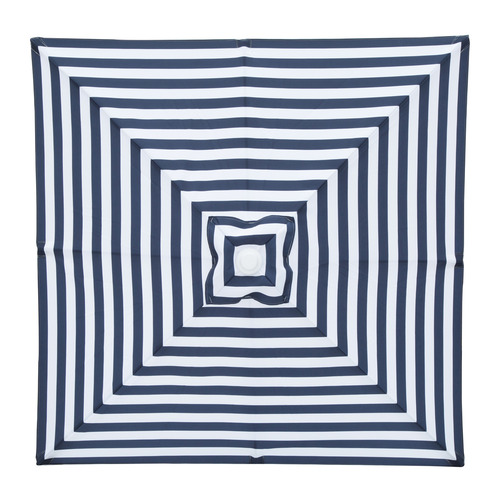 2m Navy & White Striped Santorini Market Umbrella