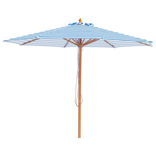3m Blue & White Daydream Wood Umbrella