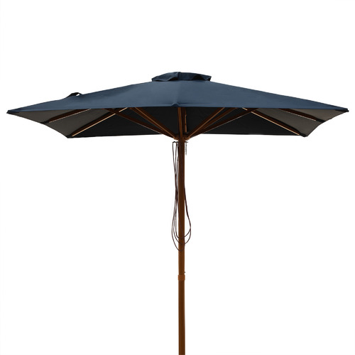 2m Timber-Look Market Umbrella