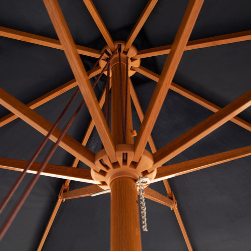 2m Timber-Look Market Umbrella
