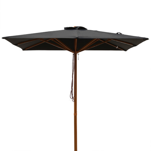 2m Timber-Look Market Umbrella