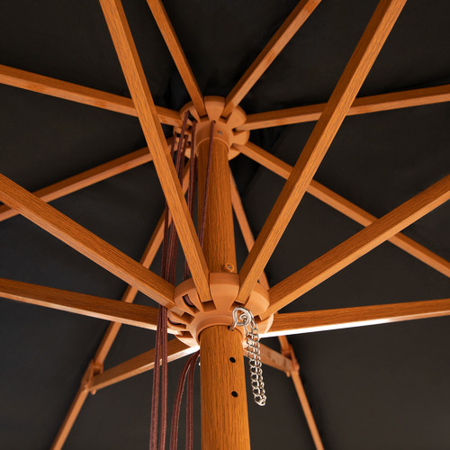 2m Timber-Look Market Umbrella