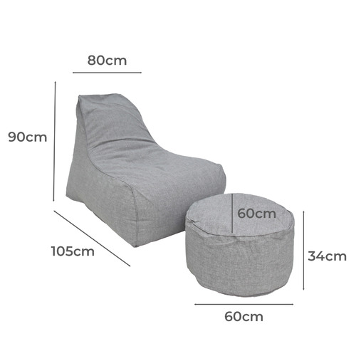 2 Piece Sancho Outdoor Beanbag Cover Set