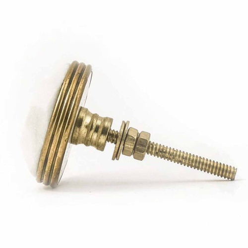 Marble & Brass Pentagon Knob