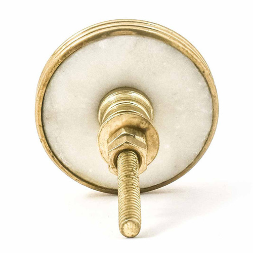 Marble & Brass Pentagon Knob